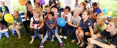 Komfrit er LMBU's børneblad for 6-10-årige børn og juniorer Billede fra Bobletræf på Bornholm august 2017
